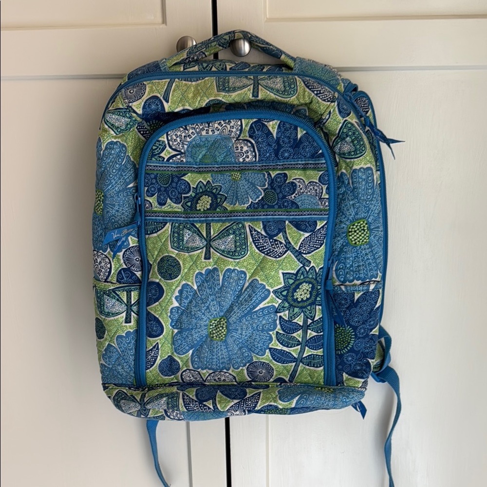 Vera Bradley Blue and Green Floral Backpack